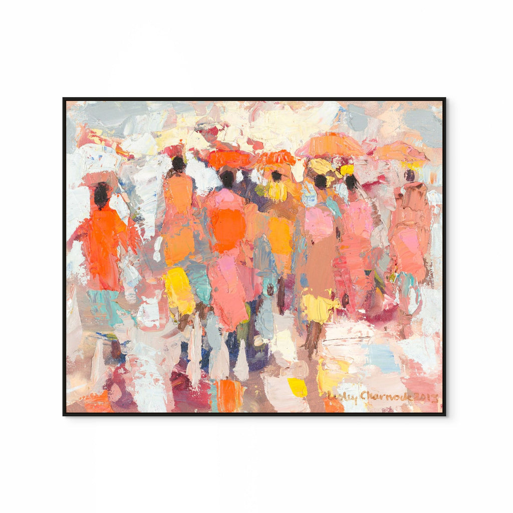 Abstract Women Walking Away Print