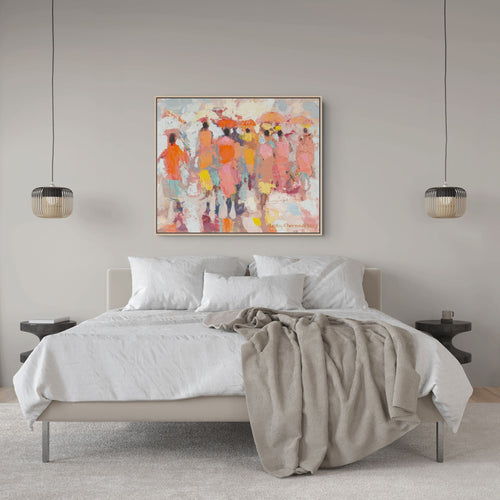 Abstract Women Walking Away Print