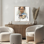 Girl Hugs Dogs Print
