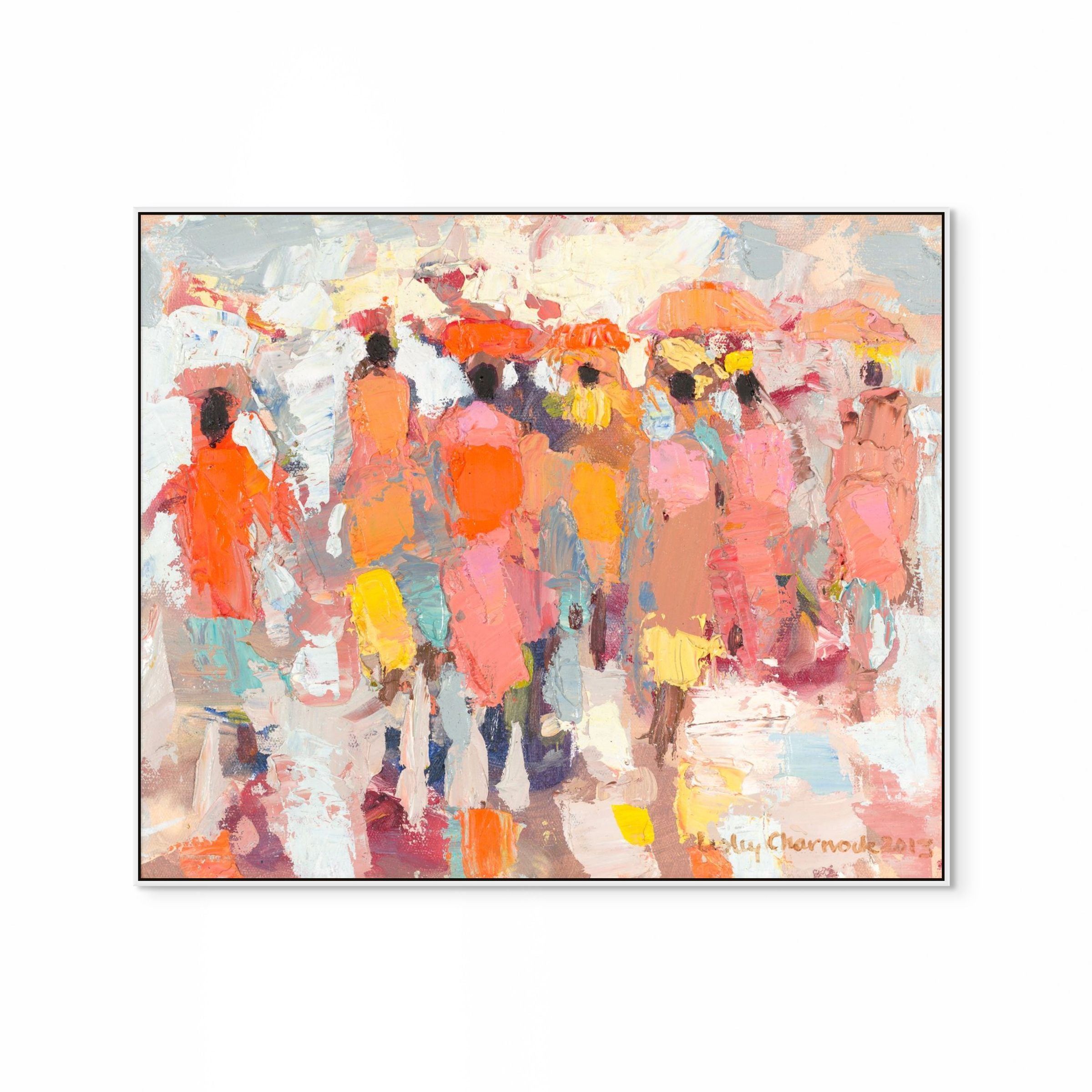 Abstract Women Walking Away Print