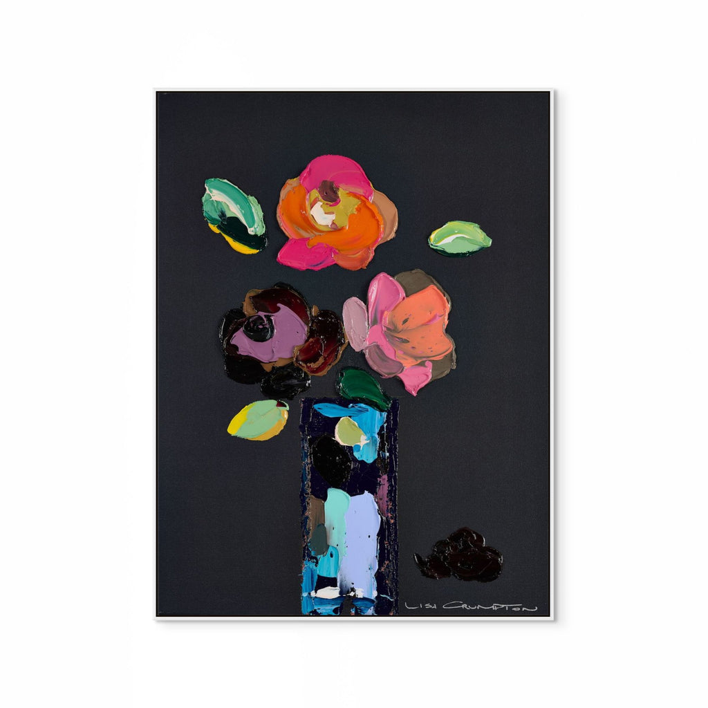 Palette Of Petals On Black III Print