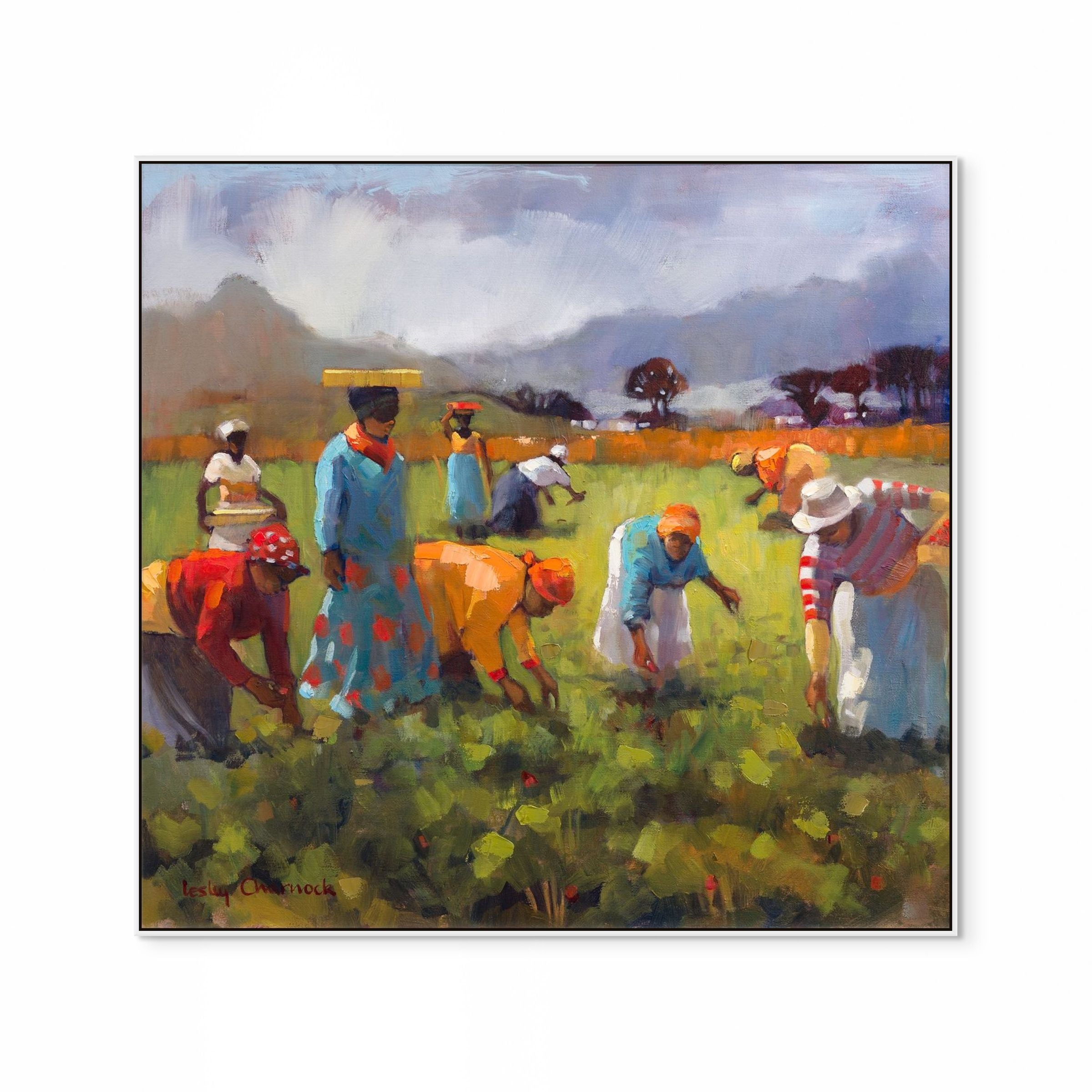 Sunshine Strawberry Pickers Print