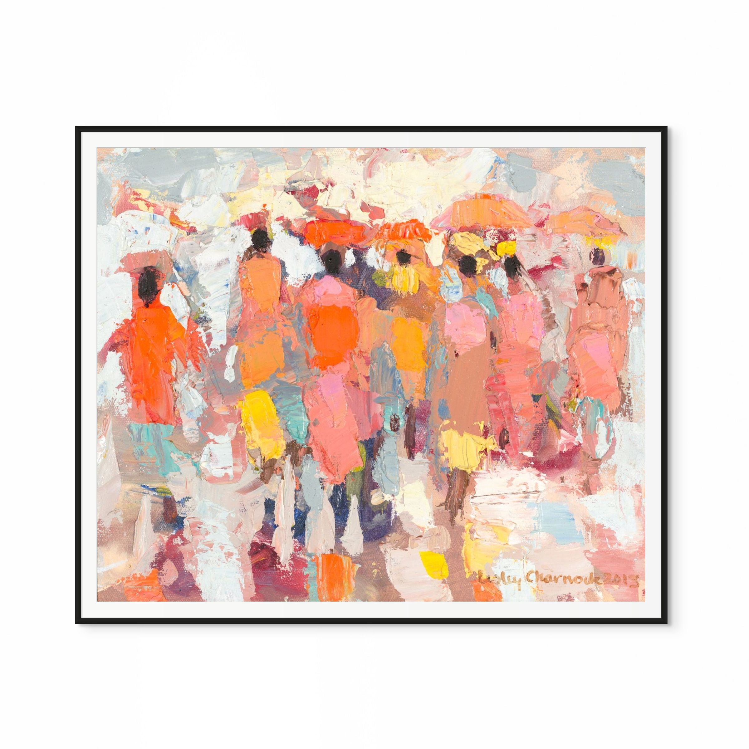 Abstract Women Walking Away Print