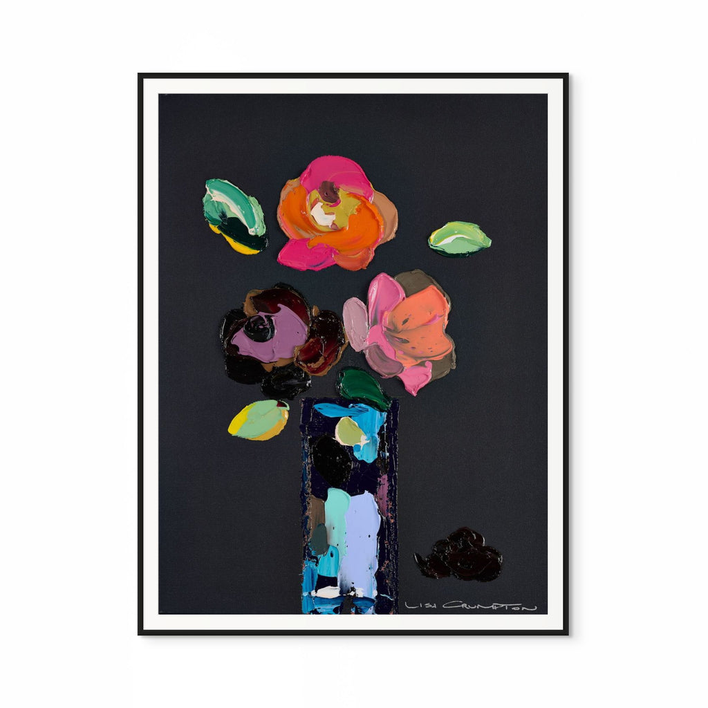 Palette Of Petals On Black III Print