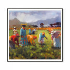 Sunshine Strawberry Pickers Print