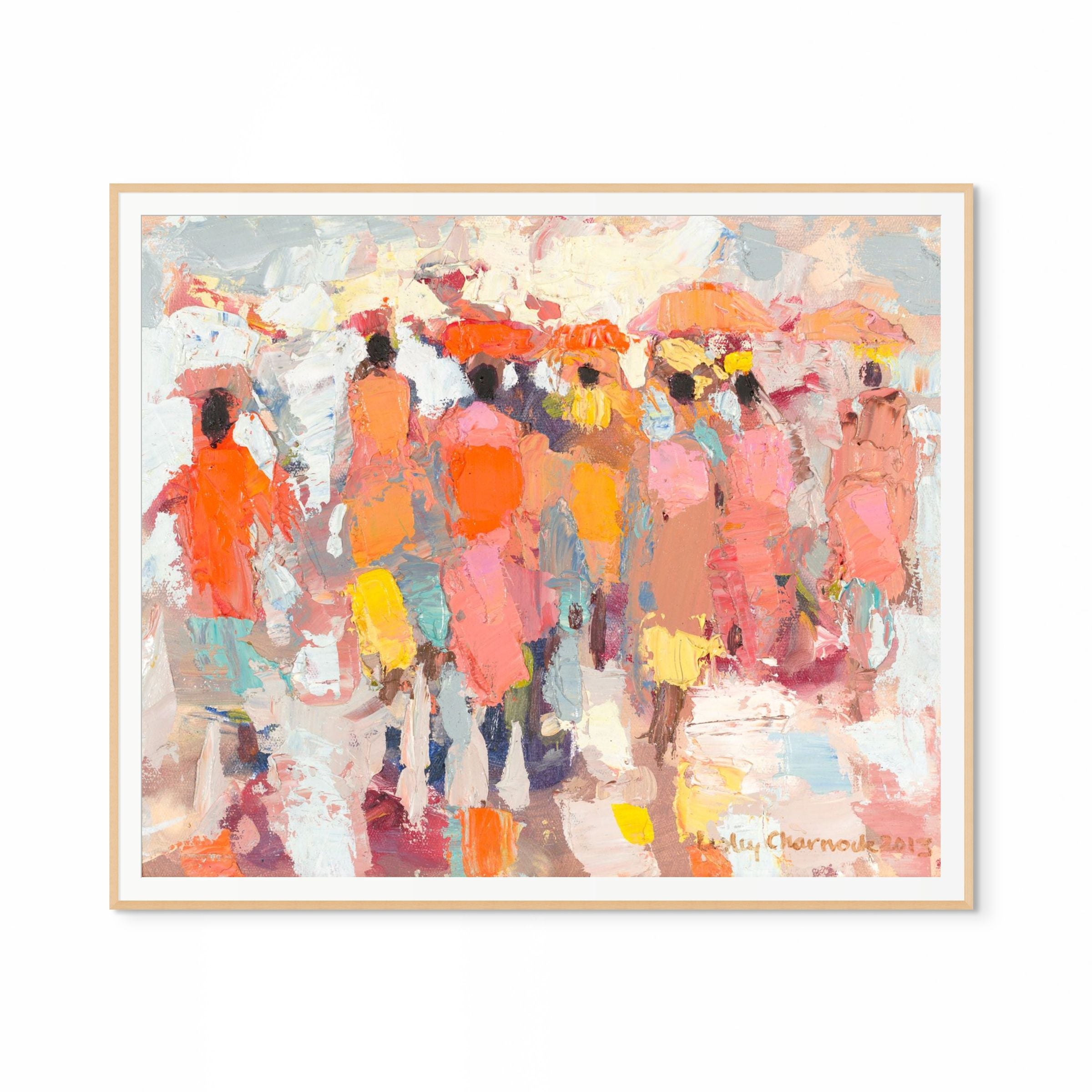 Abstract Women Walking Away Print