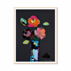 Palette Of Petals On Black III Print