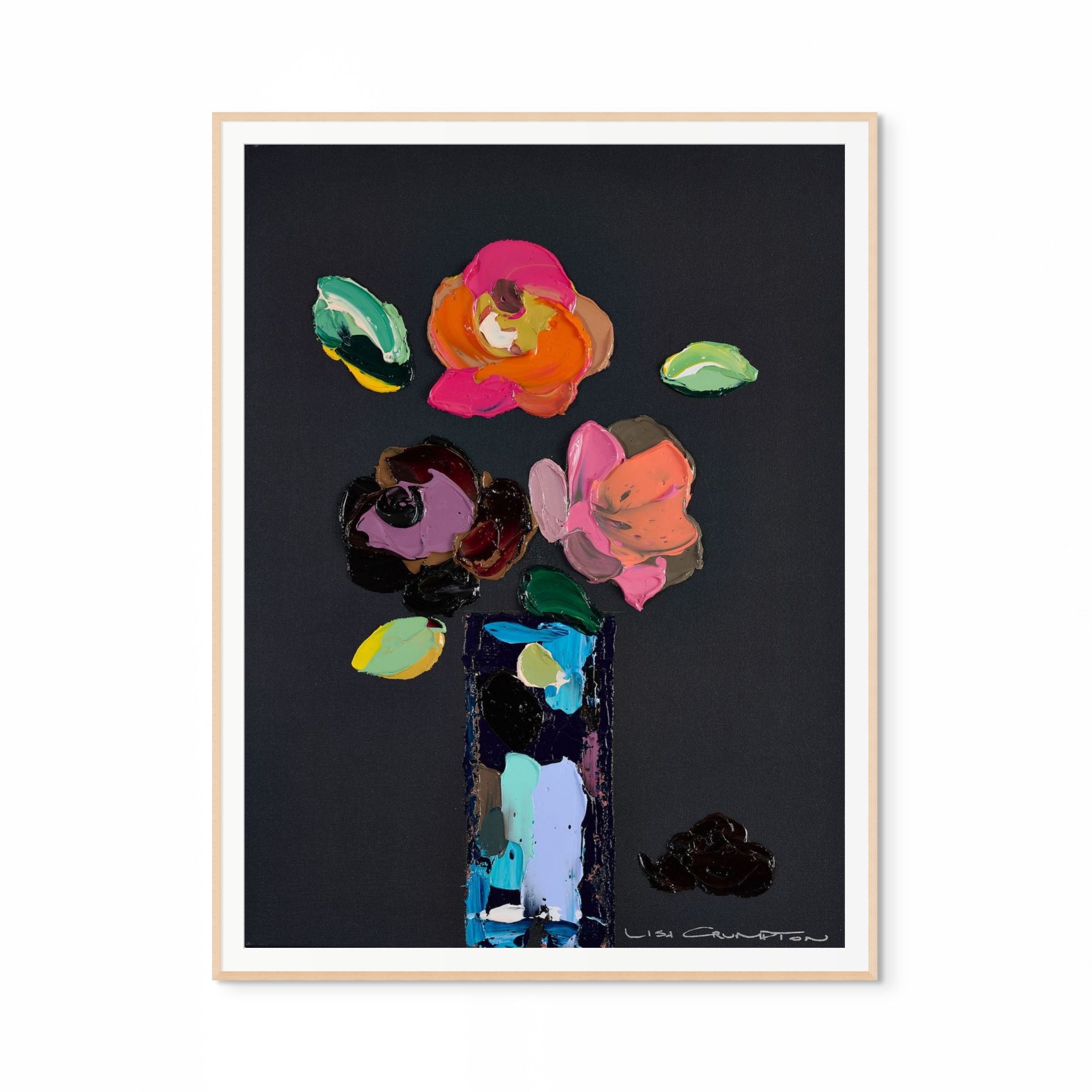 Palette Of Petals On Black III Print