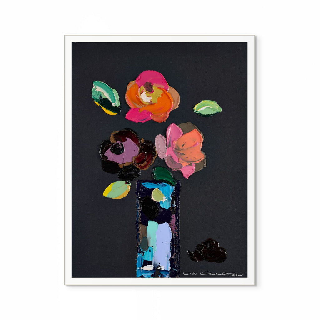 Palette Of Petals On Black III Print