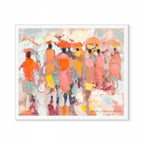 Abstract Women Walking Away Print