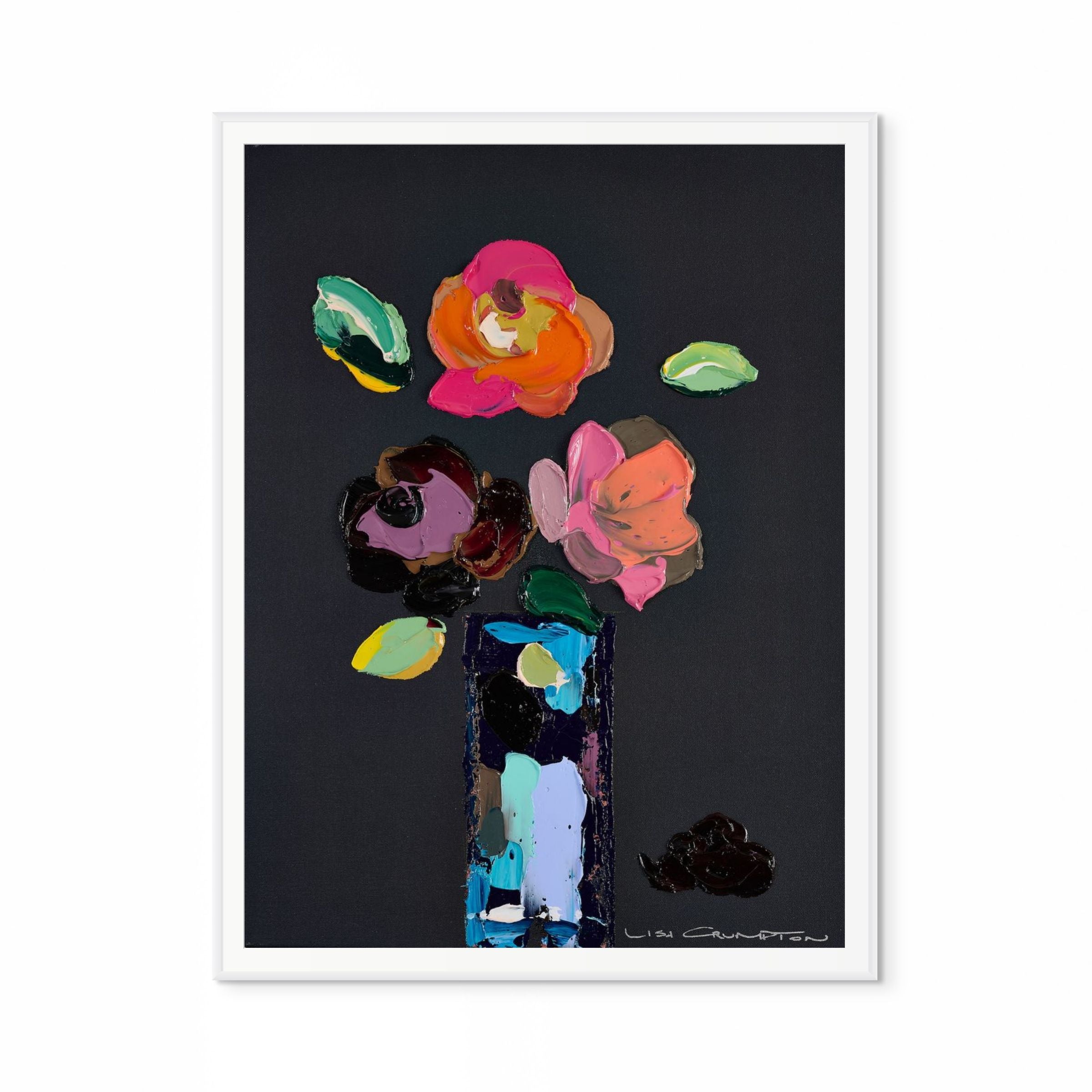 Palette Of Petals On Black III Print