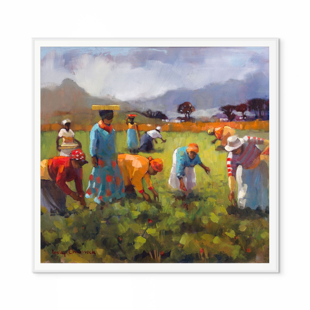 Sunshine Strawberry Pickers Print