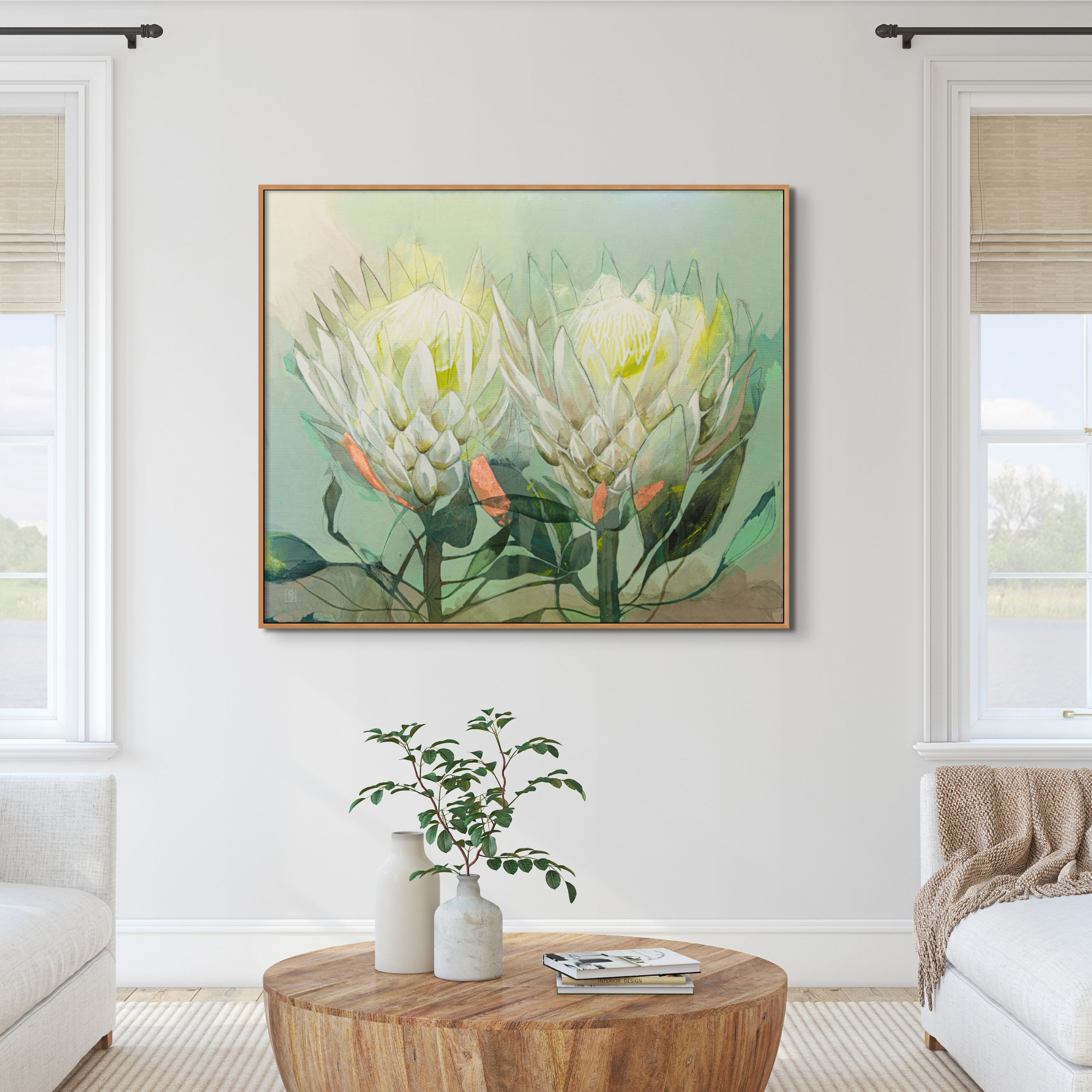 Protea Sisters Canvas Print on Wall - Vicky Sanders - Ruthanne Collection