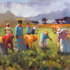 Sunshine Strawberry Pickers Print