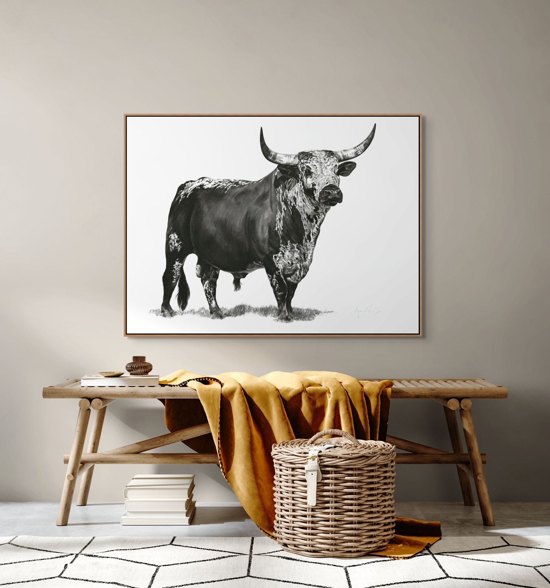 Nguni Bull Print